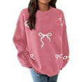 thumbnail image 5 of PRETTYGARDEN Fall Long Sleeve Pullover Sweaters for Women Trendy Crewneck Casual Cute Bow Chunky Knit Oversized Sweater, 5 of 8