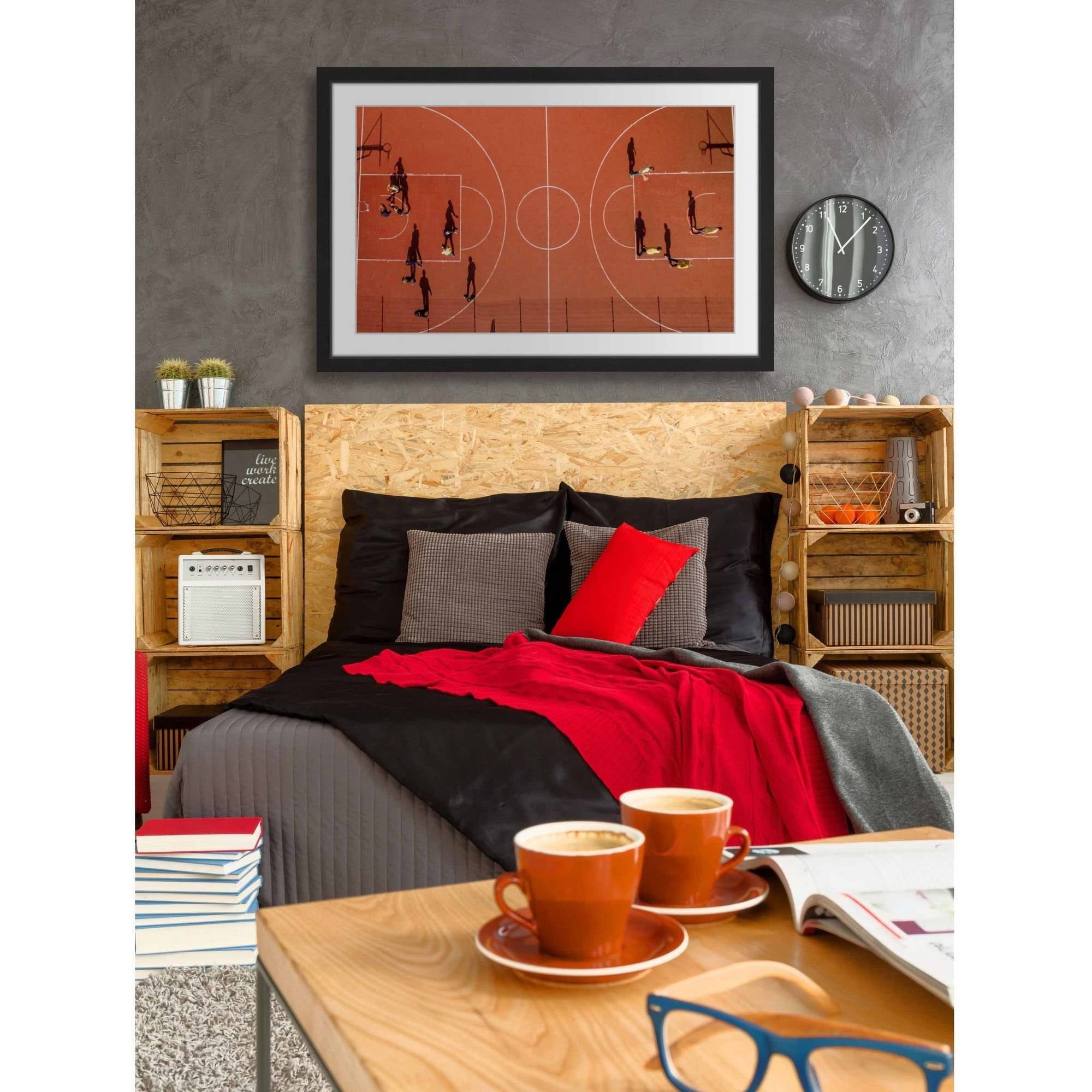 "Basketball Court" Framed Painting Print