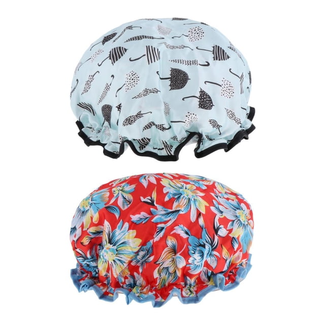 2x Gorro de Impermeable para Adultos Unisex, Gorros de Reutilizables con Elásticas para Protección del en Colco Gorro de ducha de doble capa