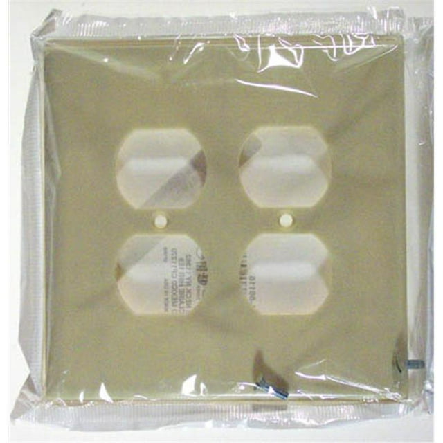White Double Gang Two Duplex Receptacle Wallplate