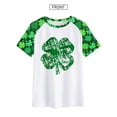 thumbnail image 6 of SLADYGLO Women Letters Shamrock Printed Crew Neck Raglan Short Sleeve T-Shirt, 6 of 7