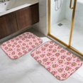 thumbnail image 5 of Strawberry and Girl Pink Pattern Bath Mat Set Of 2,Non-Slip Rug for Bathroom,Kitchen,Bedroom,Entrance, 30x17 and 23.5x15.7 Inches, 5 of 5