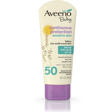 4 Pack - Baby Continuous Protection Sensitive Skin Lotion Zinc Oxide Sunscreen SPF 50 3 oz