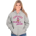 thumbnail image 4 of Cupcakes Good Idea Food Sweet Dessert Zip Hoodie Sweatshirt Women Brisco Brands S, 4 of 6