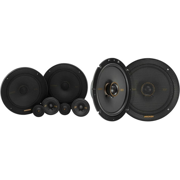 Kicker 51KSS365 KS-Series 6.5" Woofer, 2.75" and 1" Tweeter, 3-way Component System w/ 51KSC6704 6.75" Coaxial Bundle