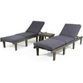 thumbnail image 2 of Afuera Living Outdoor Acacia Wood 3Pc Chaise Lounge Gray/Dark Gray Cushions, 2 of 11