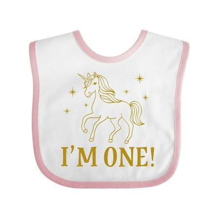 

Inktastic 1st Birthday Unicorn Gift Baby Girl Bib