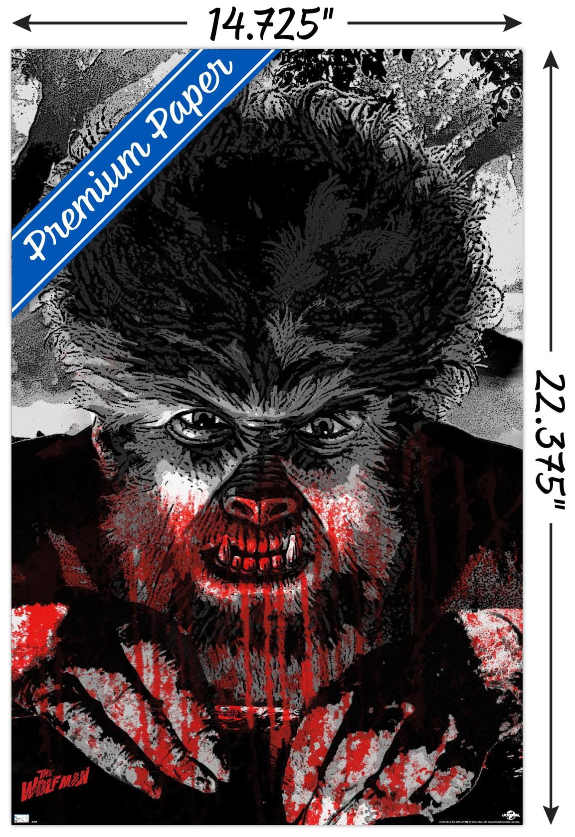 The Wolf Man - Autumn Moon Wall Poster, 14.725" x 22.375"