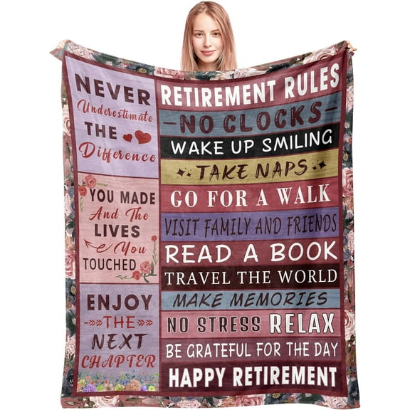 Retirement Gift for Woman 2025 Blanket 60"x50" - Retirement Gifts for Women Coworkers Nurse Teacher - Retired Gifts for Women - Gift Ideas for Retirement - Happy Retirement Decorations