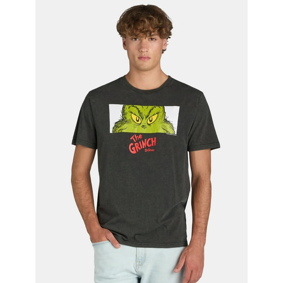 Dr. Seuss Men's and Big Men's Grinch Eyes Graphic Tee, Sizes S-3XL