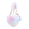 thumbnail image 1 of Bolso Mano Con Forma Corazón Esponjoso para Mujer Color Degradado Teñido Anudado Bolso Compras Invierno (estilo 2), 1 of 9