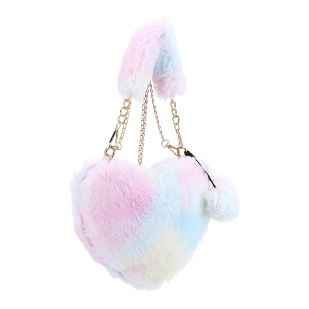 Nuevo bolso felpa hombro portátil en forma corazón suave degradado tie-Dye otoño e invierno (estilo 2)