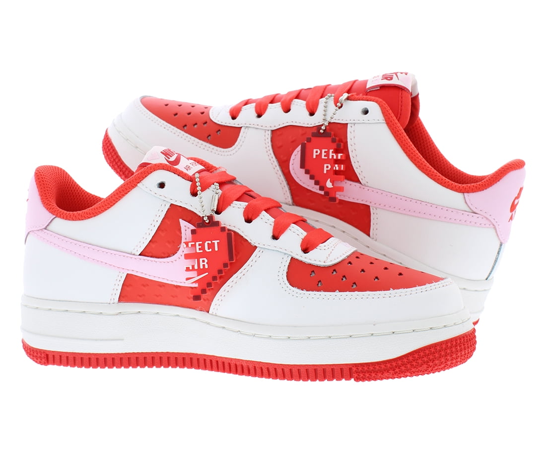 Nike Air Force 1 Leather GS Girls Shoes Size 5, Color: Summit White/Pink Foam