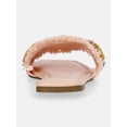 thumbnail image 3 of Time and Tru Women's Faux Raffia Daisy Slide Sandals, 3 of 6