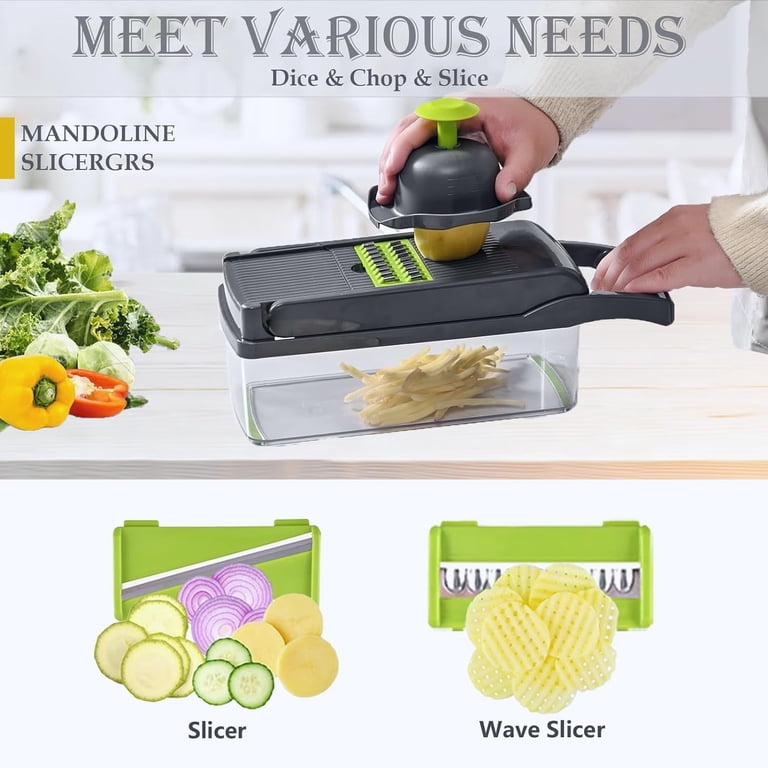 Behome Mandoline Slicer 15-in-1 Veggie Chopper - Gray photo 3