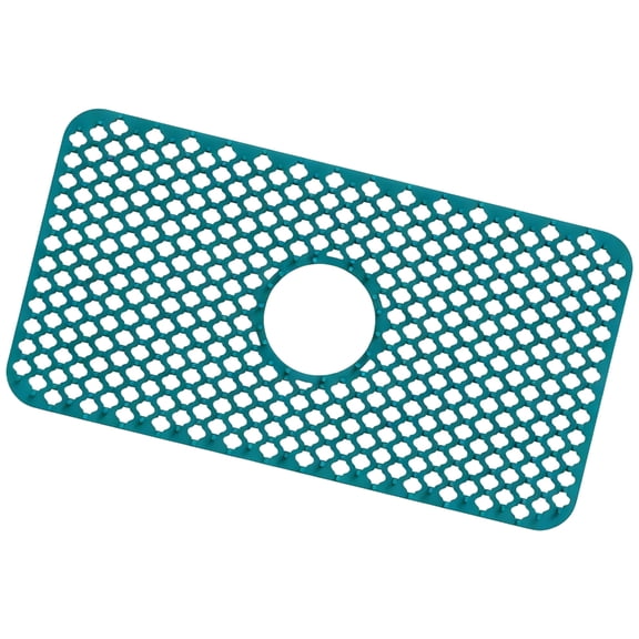 7829 Silicone Kitchen Sink Mat with Drain Holes Dishes Drying Mats Drain Sink Protectors for Kitchen Sink Grids Accessory