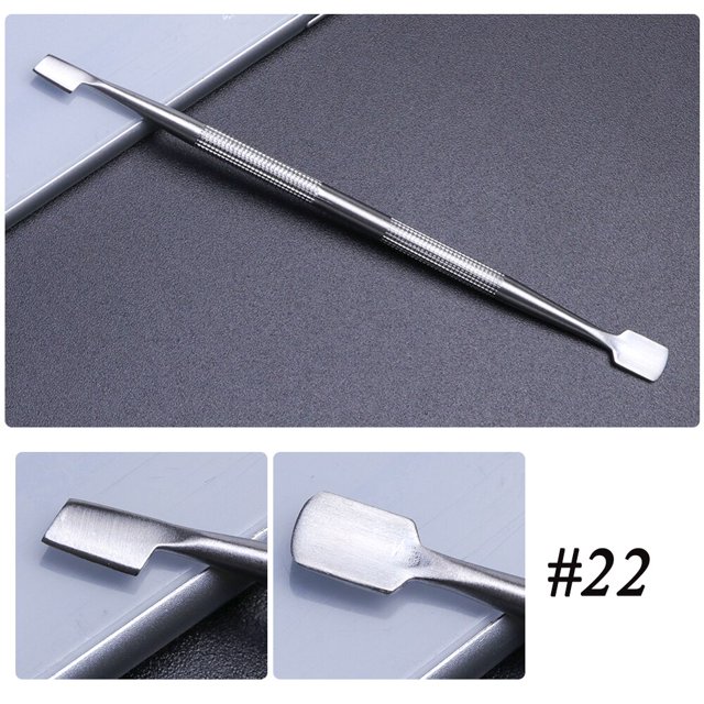 1 Uds. Empujador de cutículas de doble punta, herramientas de manicura, removedor de cutículas de piel muerta de acero inoxidable para pedicura, tijeras para cutículas, LE01-09 Tan Jianjun unisex