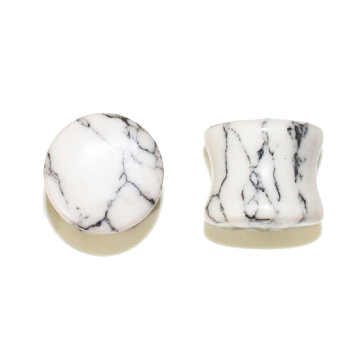 Price Per 1 1" GREEN MARBLE Stone Double Flare Plugs 10g 