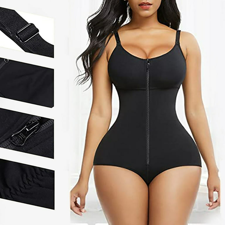 Womens Shapewear Tummy Control ' Zipper Suspender Lift Breathable Corset  Body Shapers Black XXXL