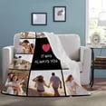 thumbnail image 4 of AISENIN Custom Throw Blanket with Photos Collage Personalized Soft Fleece Blanket Gifts for Adult Kids Dad Mom Grandpa Grandma for Birthday Christmas 9 Photos, 4 of 5