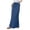 Blue, variant on Linen Flared Maxi Skirt with Back Slit - Elastic Waist Drawstring Long Flowy Ankle-Length Skirt (Brown, S)