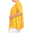 thumbnail image 3 of Women's Plus Size Short Sleeves Draped Open Front Casual Solid Cardigan, 3 of 6