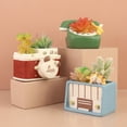 thumbnail image 3 of Retro Radio Shaped Flower Pot Indoor Plant Pots Drainage Primitive Country Decor, 3 of 6
