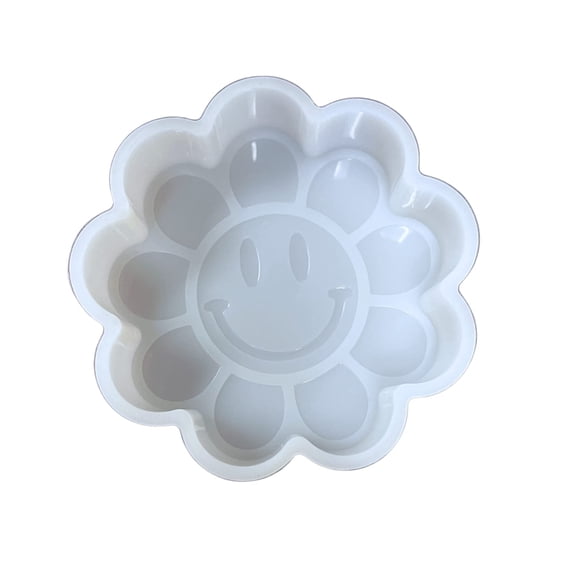 Smiley Face Flower Retro Boho 80s Car Freshie Silicone Mold  3.5 x 3 x 0.08 inches for Scented Aroma Beads Car Candle, Soap Oven Safe to 450 F Bake Heat Resistant