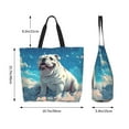 thumbnail image 5 of Pofeuu Starry Sky Cloud Bulldog Print Reusable Grocery Bags - Washable, Foldable, Packable Tote, Large Handles, Heavy Duty, Zippered Top Pouch, 5 of 8