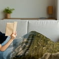 thumbnail image 3 of Yosemite Soft Flannel Fleece Throw Blanket, Yosemite Valley and Half Dome in Foggy Morning During Romantic Sunrise Scenery, Cozy Plush for Indoor and Outdoor Use, 70" x 90", Green Beige, by Ambesonne, 3 of 5