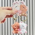 thumbnail image 6 of 1Pair Love Bear Magnetic Keychain Cute Animal Shaped Keyring Cartoon Couple Pendants Bear Keychain Bag Charms Car Key Accessories for Couples, 6 of 7