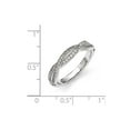 thumbnail image 5 of White Sterling Silver Ring Band Wedding Cubic Zirconia CZ, 5 of 5