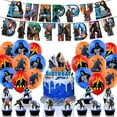 thumbnail image 1 of Godzilla vs Kong Theme Birthday Party Supplies Decoration Kits Including Banner Cake Cupcake Topper Balloons Sets, 1 of 5
