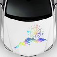 thumbnail image 3 of 1 pegatina para coche con diseño de brújula y montañas, estilo de navegación, colorida, para coche y camión., 3 of 5