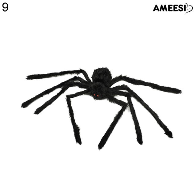 Ameesi Imitación Araña Plegable Barra Decoración Pelusa Halloween Spider Web Para Exteriores