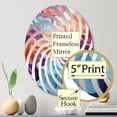 thumbnail image 3 of Designart "Illusory Depth in Multicolor Op Art II" Op Art Vortex Round Wall Mirror - Abstract Oval Printed Decorative Mirror - Multiple Color Options, 3 of 5