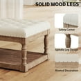thumbnail image 4 of Rectangular Upholstered Tufted Linen Fabric Ottoman Bench,Padded Bench with Solid Wood Shelf-Linen,Comes with Storage,Coffee Table,Tufted Living Room Design, 4 of 7