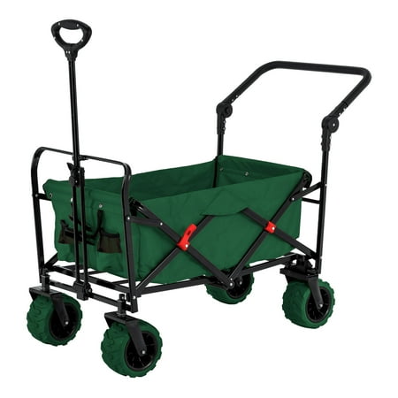 utility folding cart garden wagon terrain duty heavy wheel wide