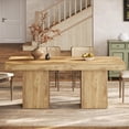 thumbnail image 3 of Tribesigns 39" Wood Small Kitchen Table, Farmhouse Square Dining Table for 4, Natural, 3 of 5