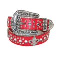 thumbnail image 1 of CTM®  Fleur de Lis Studded Rhinestone Belt (Women's), 1 of 3