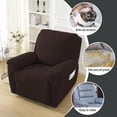 thumbnail image 5 of NORTHERN BROTHERS Recliner Chair Covers, Stretchy Recliner Couch Covers, Lazy Boy Velvet Chair Covers, Sofa Cover (Chocolate Brown, 1 Seat), 5 of 7
