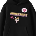 thumbnail image 2 of Minecraft Block Kitten with Block Heart and Logo Youth Black Graphic Hoodie-XL, 2 of 4