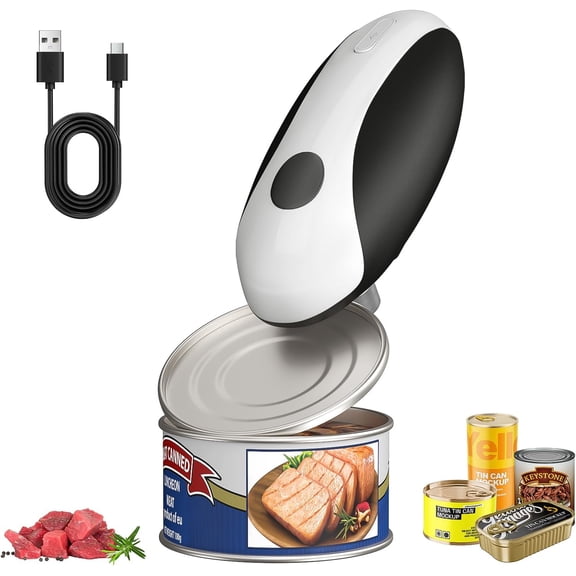 Electric Can Opener, Automatic Opener One Touch Operation, Rechargeable USB-C Charge, Openers Smooth Edge For Seniors, Portable Kitchen Gadgets Fits Most Sizes