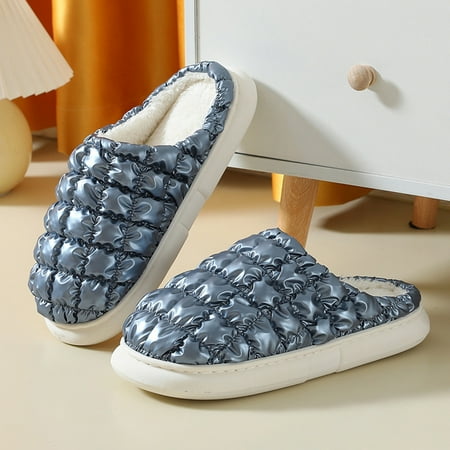 

PhoneSoap Men Warm Slippers Home Winter Cotton Slippers Fashion Cute Warm Slippers Casual Home Shoes Blue