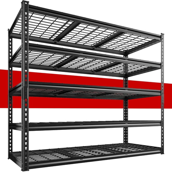 55" W Garage Shelving, Heavy Duty Storage Shelves Load 3000LBS, 5 Tier Adjustable Metal Shelving Unit for Basement, Warehouse, Workshop, 55" W x 24" D x 72" H