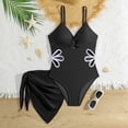 thumbnail image 4 of BOBOGOJP Girls Swimsuit Adjustable Straps Cut Out One Piece Bathing Suit with Solid Color Cover Up Skirt Girls' Swimwear 5-16Y Black for Size 9-10 Years, 4 of 7