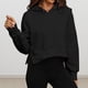 thumbnail image 2 of Sudadera recortada para mujer cómoda sudadera con capucha ropa deportiva informal de Color sólido para otoño, 2 of 7