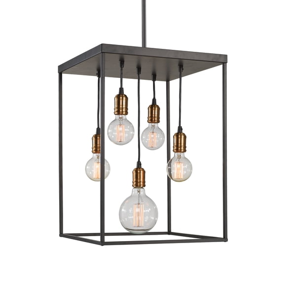 Contemporary 5-Light Pendant in Bronze Finish