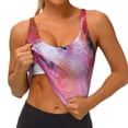 thumbnail image 4 of Vsdgher Pig Print Women Sleeveless Athletic Tank Top Built-in Bra Camisole Sports Vest for Yoga Running Fitness Exercise with Removable Pads, 4 of 8