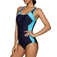 thumbnail image 3 of Sociala Women's Color Block Sports One-Piece Swimsuit Athletic Swimwear, 3 of 6